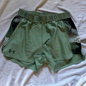 under armour size extra small womens work out gym athletic shorts green